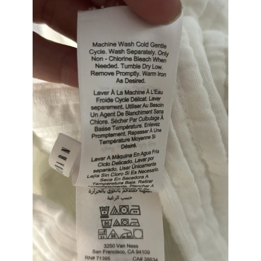 Pottery Barn Ribbed Thick Organic Cotton Pillow Sham White KING ONE
